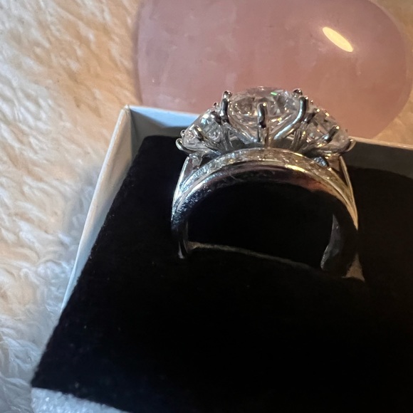 .925 Epihany CZ Platinum over Sterling Silver Ring by QVC - Picture 5 of 9